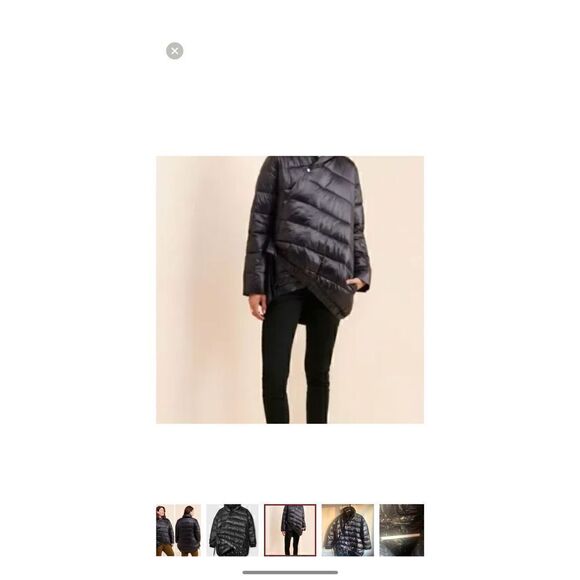UNIVERSAL STANDARD | blue black kanda asymmetrical puffer coat S NWT $248 - Picture 15 of 16